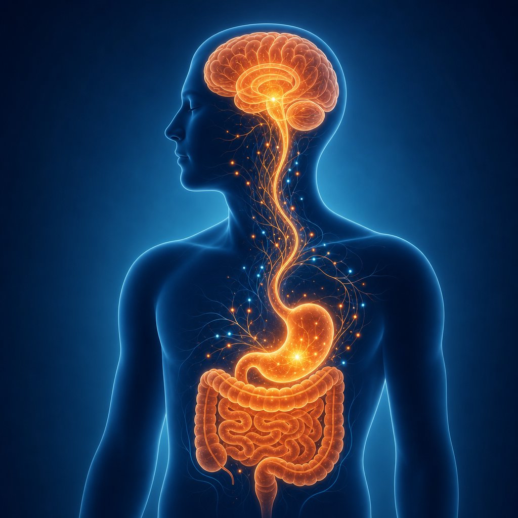 the gut brain connection showing how iron absorption triggers biological pathways that can lead to headaches