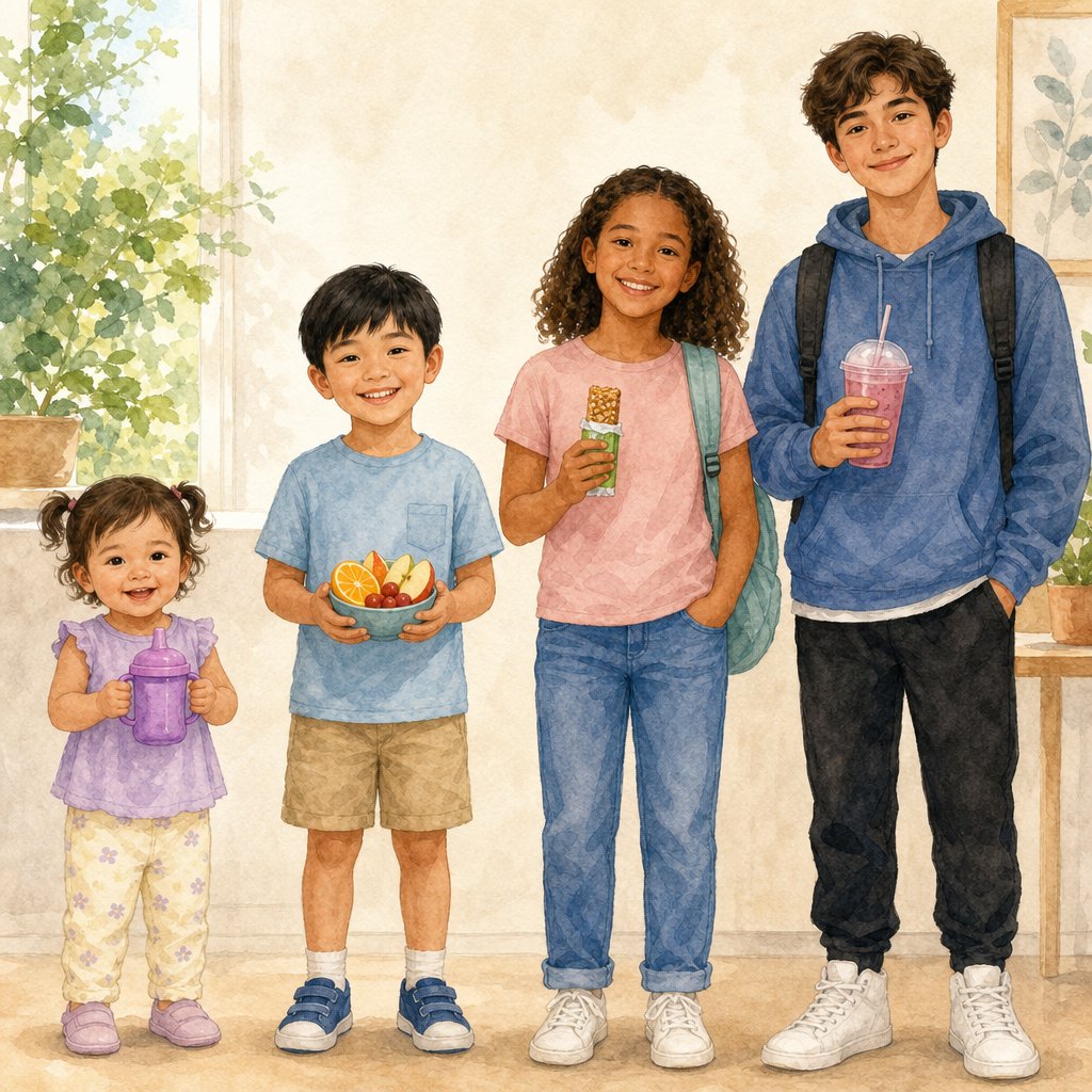 protein supplementation needs and safe serving sizes change significantly from toddlerhood through the teenage years