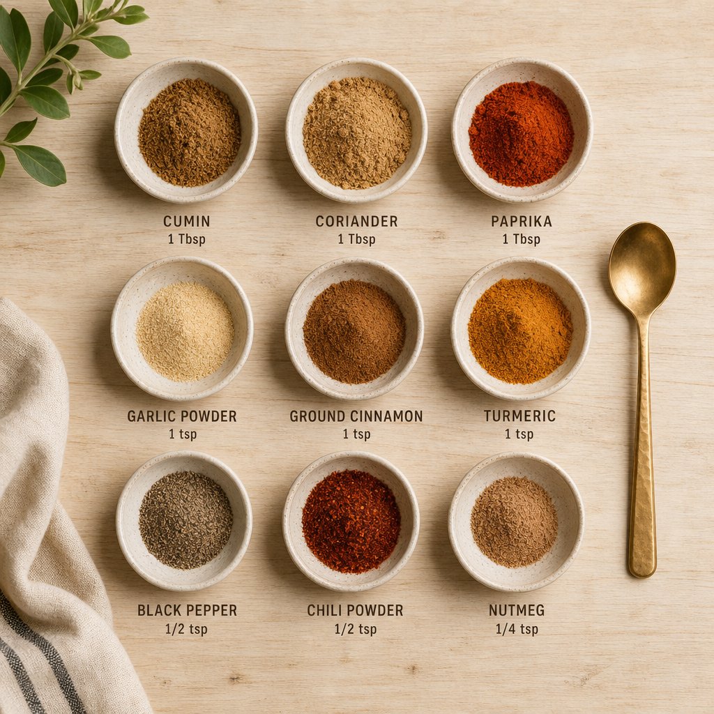 adjusting the ratio of each spice changes the character of your five spice blend for different cooking methods