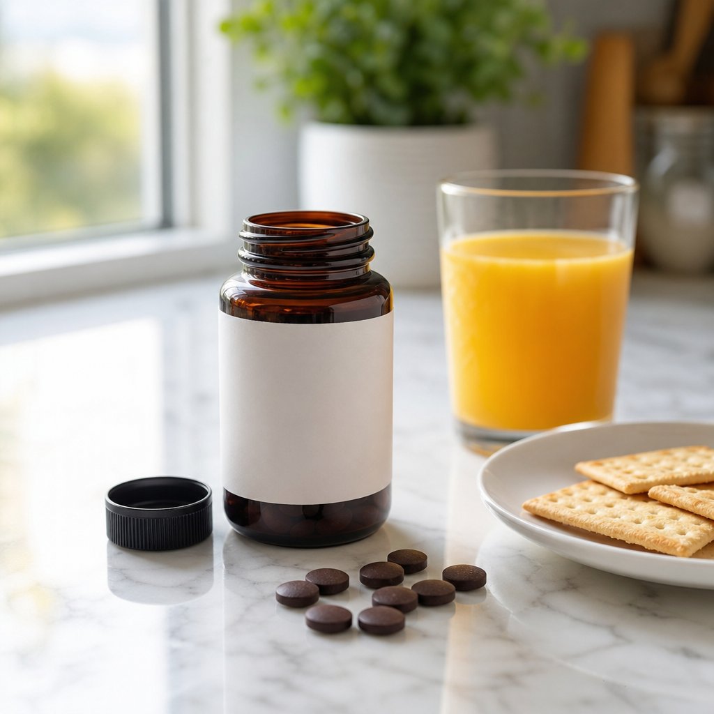 iron tablets alongside vitamin c and a light snack a simple combination that can help reduce supplement related nausea