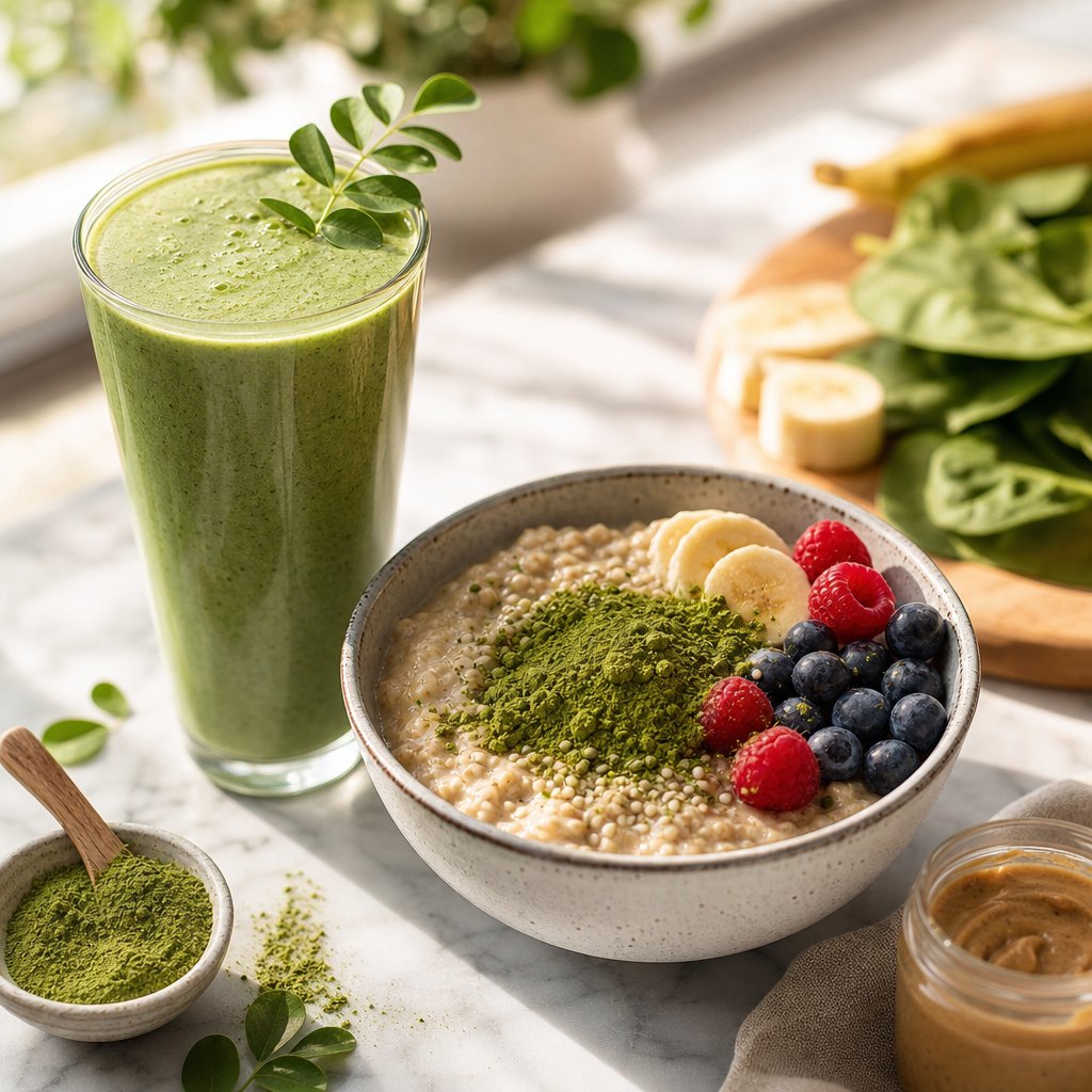 smoothies oatmeal and warm drinks are popular ways to incorporate daily moringa powder