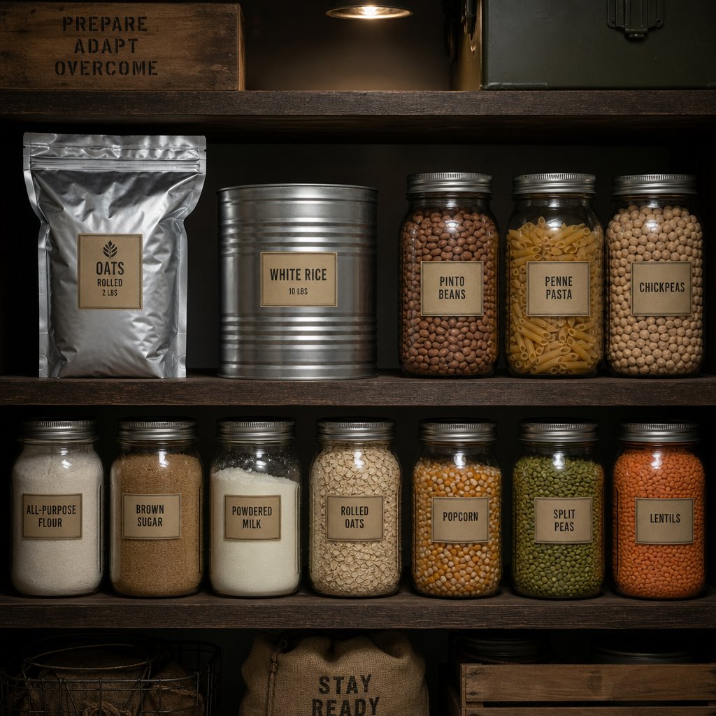 different packaging options for storing powdered milk including mylar bags metal cans and glass jars
