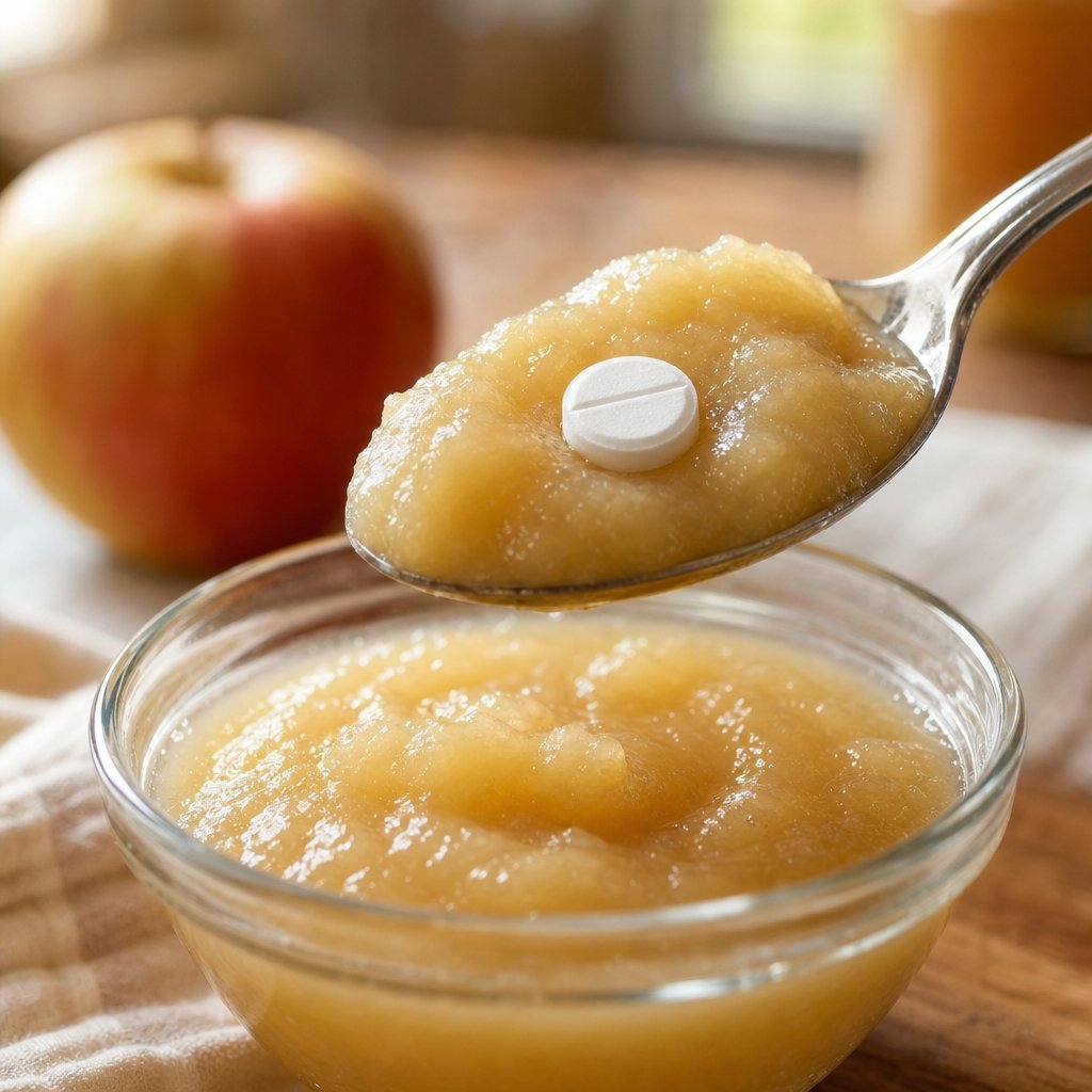 embedding tablets in soft foods like applesauce helps them pass without throat contact
