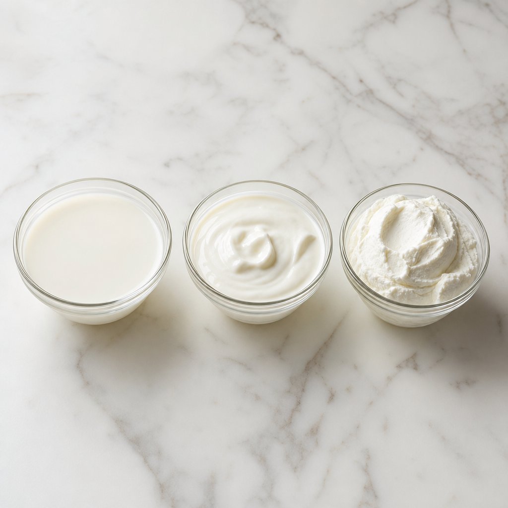 comparing yogurt thickness levels from regular to greek to icelandic skyr
