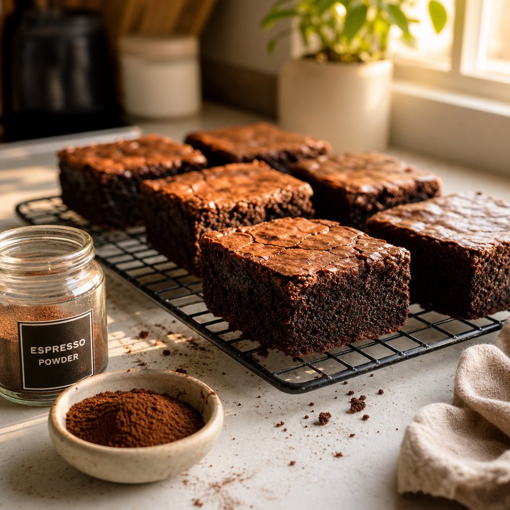 espresso powder enhances chocolate flavor in brownies without adding noticeable coffee taste