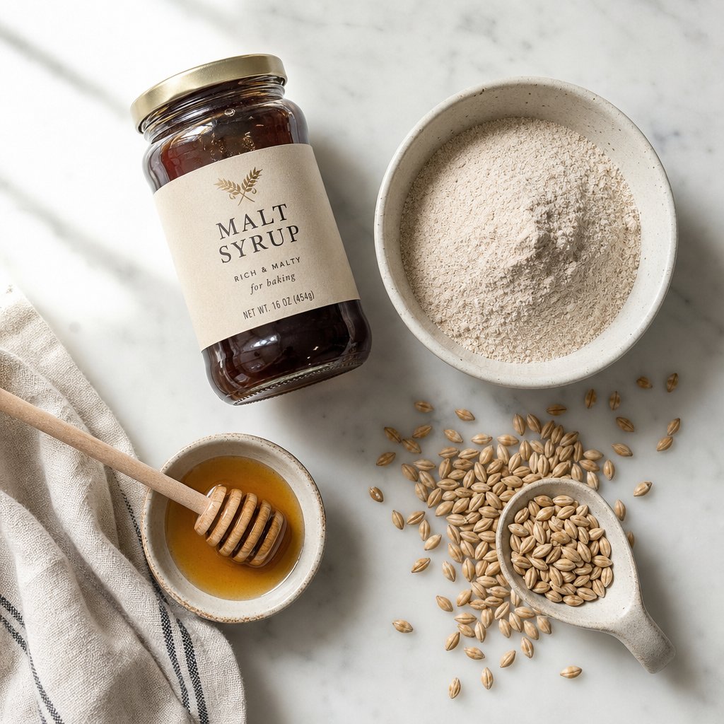 common diastatic malt powder substitutes including malt syrup honey and whole barley for home sprouting