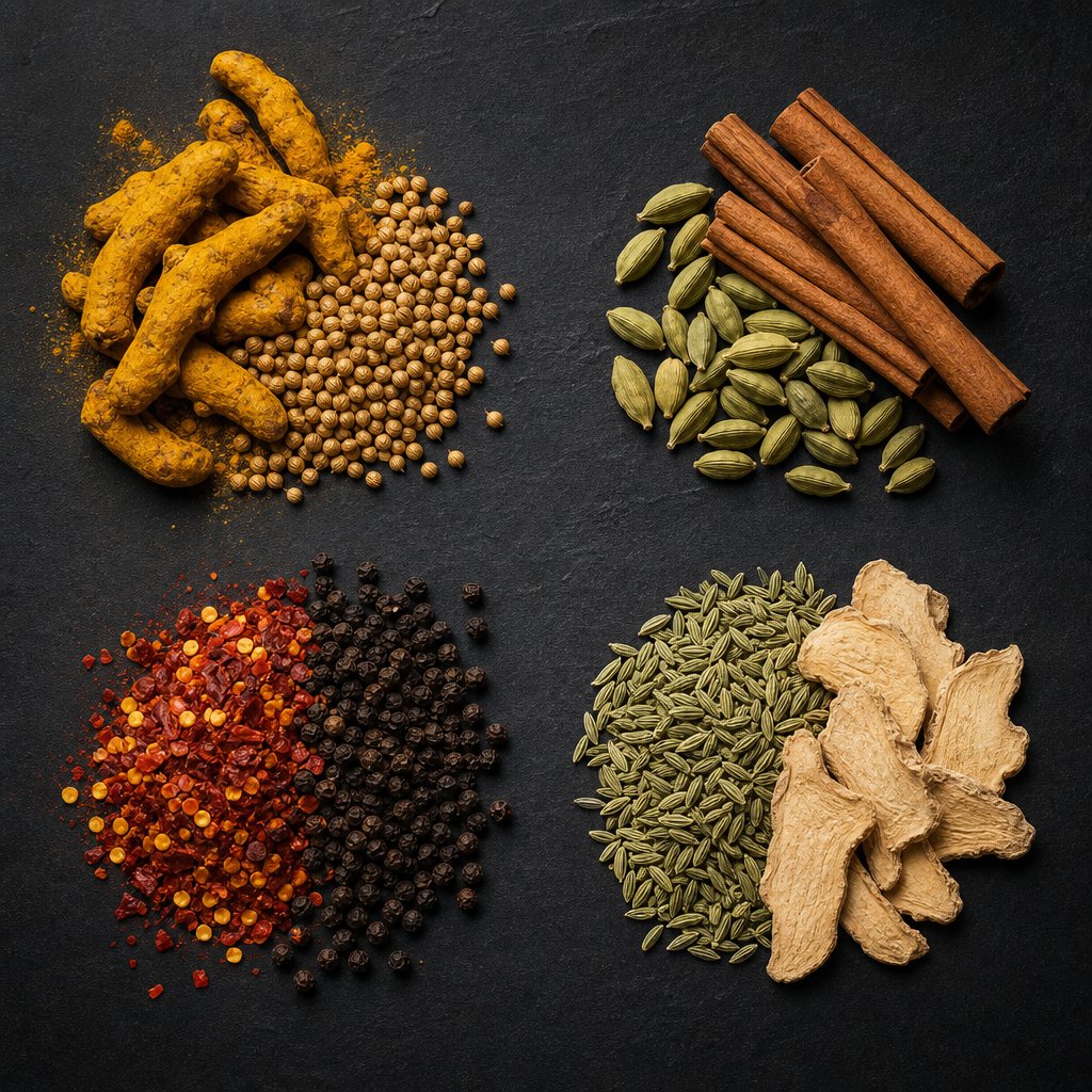 four functional spice categories that form the building blocks of any curry powder blend