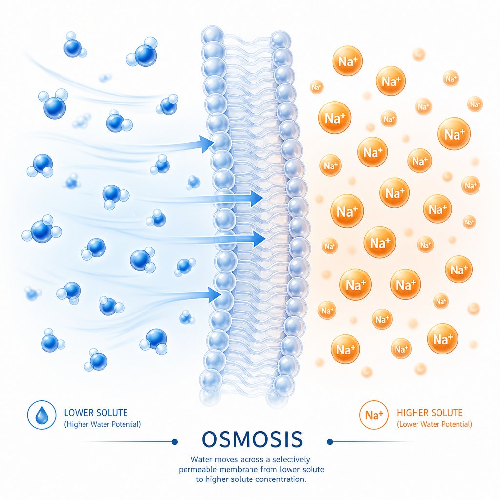 sodium drives fluid balance by pulling water across cell membranes through osmotic gradients