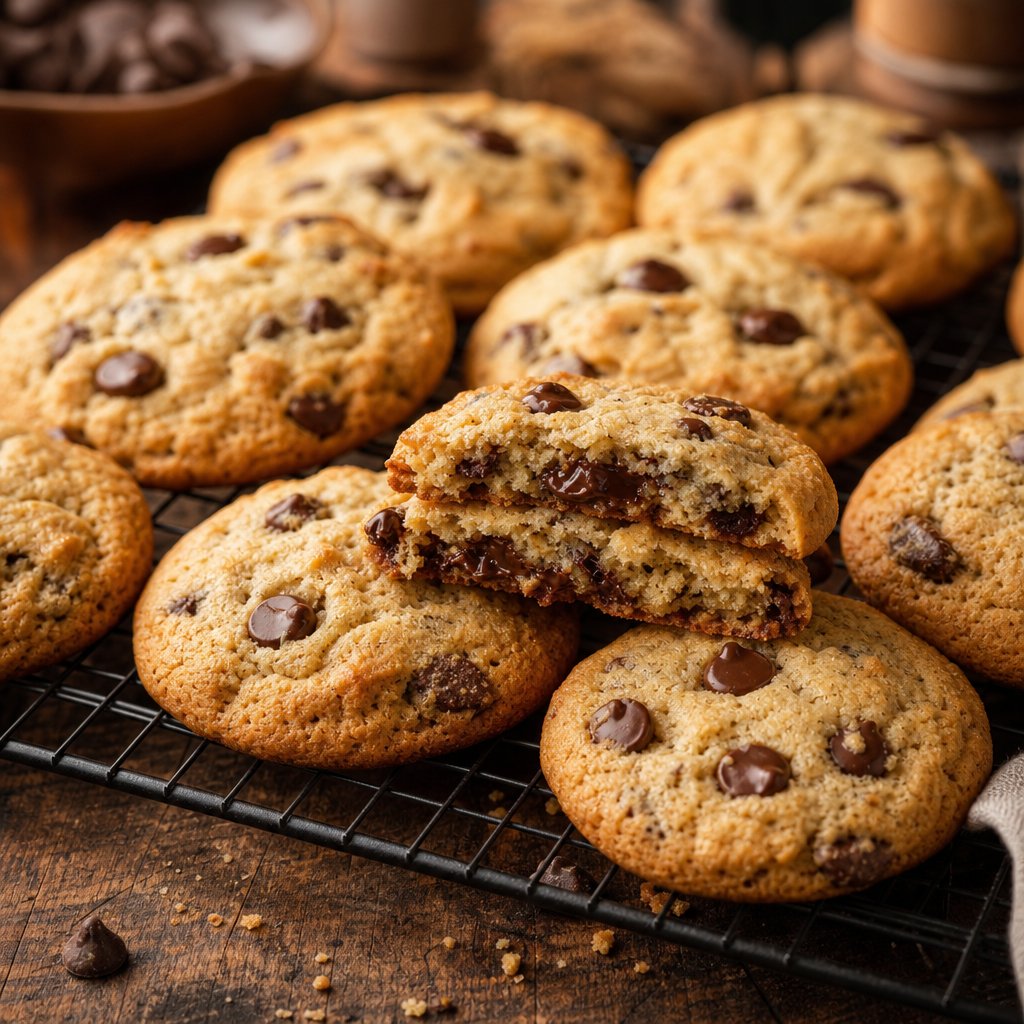 cookies made with both baking soda and baking powder achieve golden brown edges and thick chewy centers through dual leavening