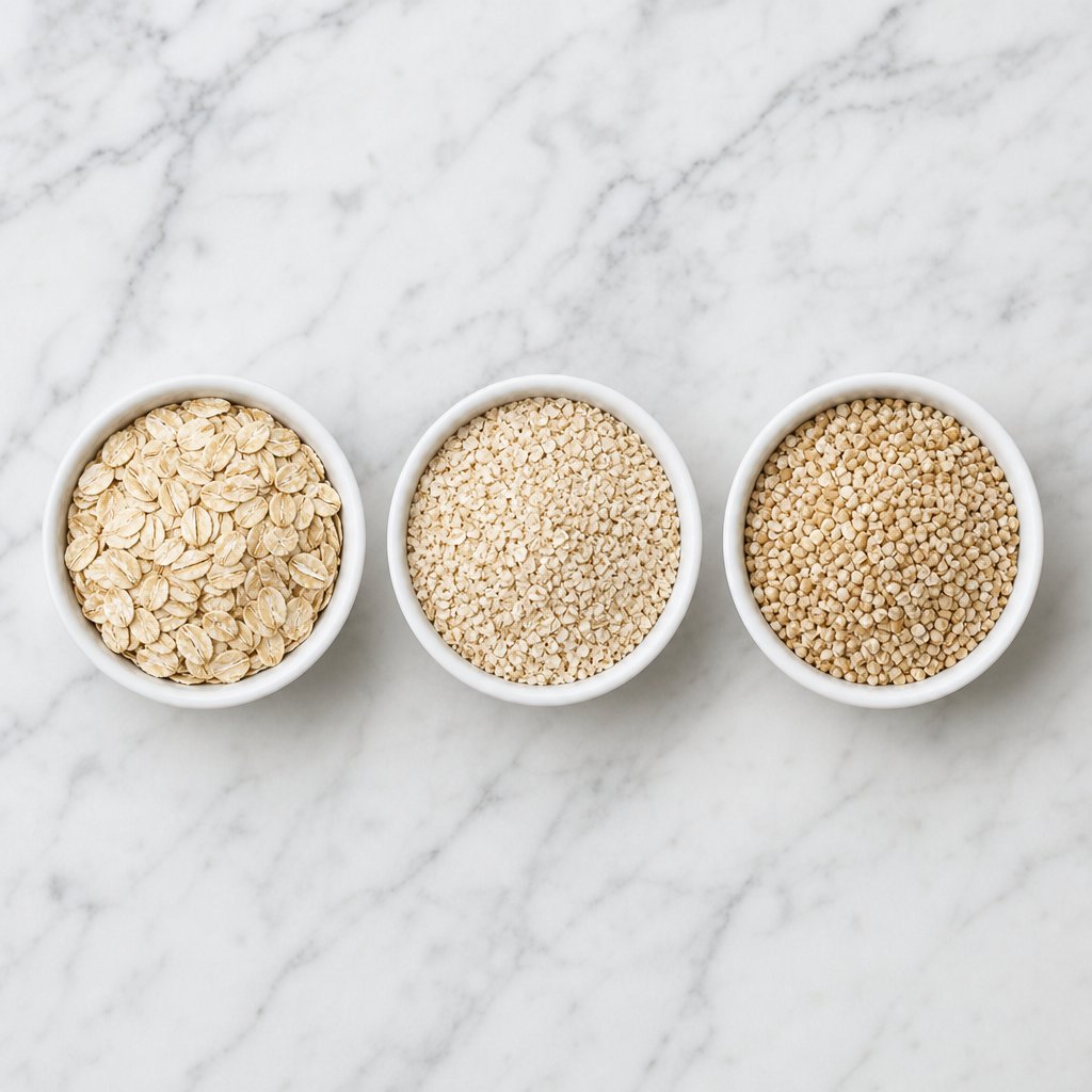 comparing rolled oats quick oats and steel cut oats for overnight oat preparation