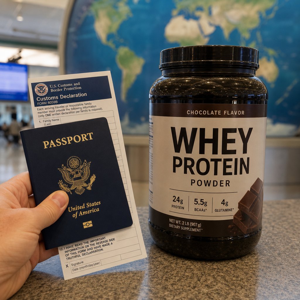 declaring protein powder on customs forms is required in many countries when traveling internationally