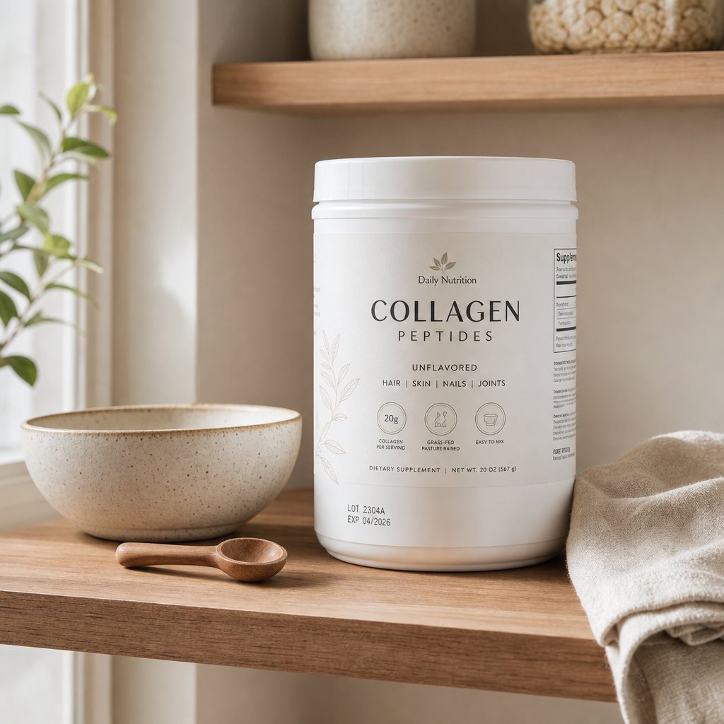 collagen powder container on a pantry shelf %E2%80%94 proper storage keeps your supplement effective longer