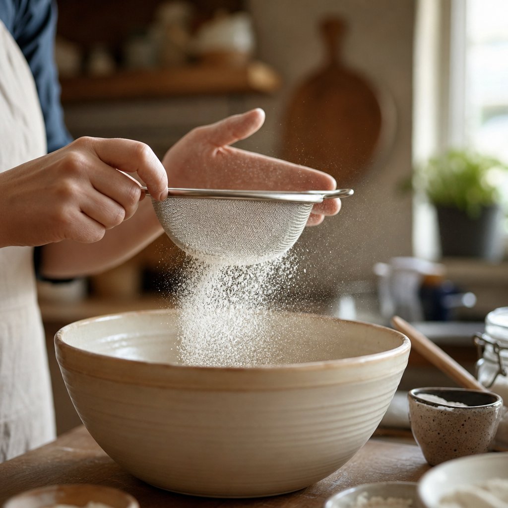 sifting ground ingredients through a fine mesh strainer ensures a smooth clump free protein powder texture