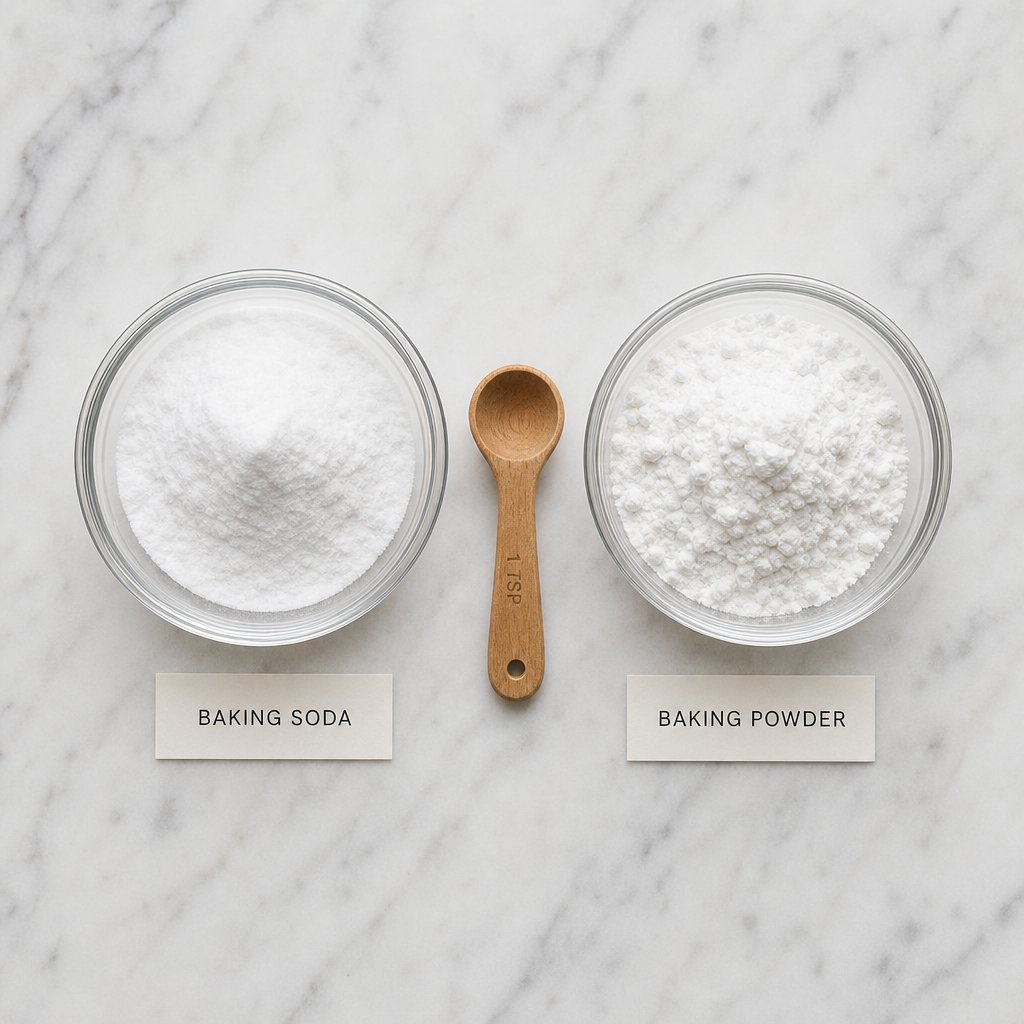 baking soda and baking powder look similar but differ in composition activation method and gluten risk profile