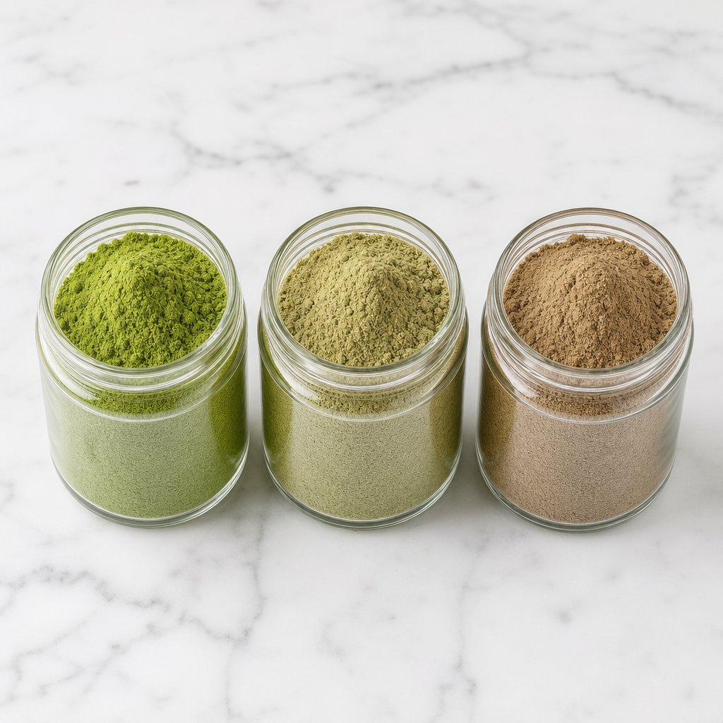 different processing methods produce amla powders with varying colors and nutrient retention levels