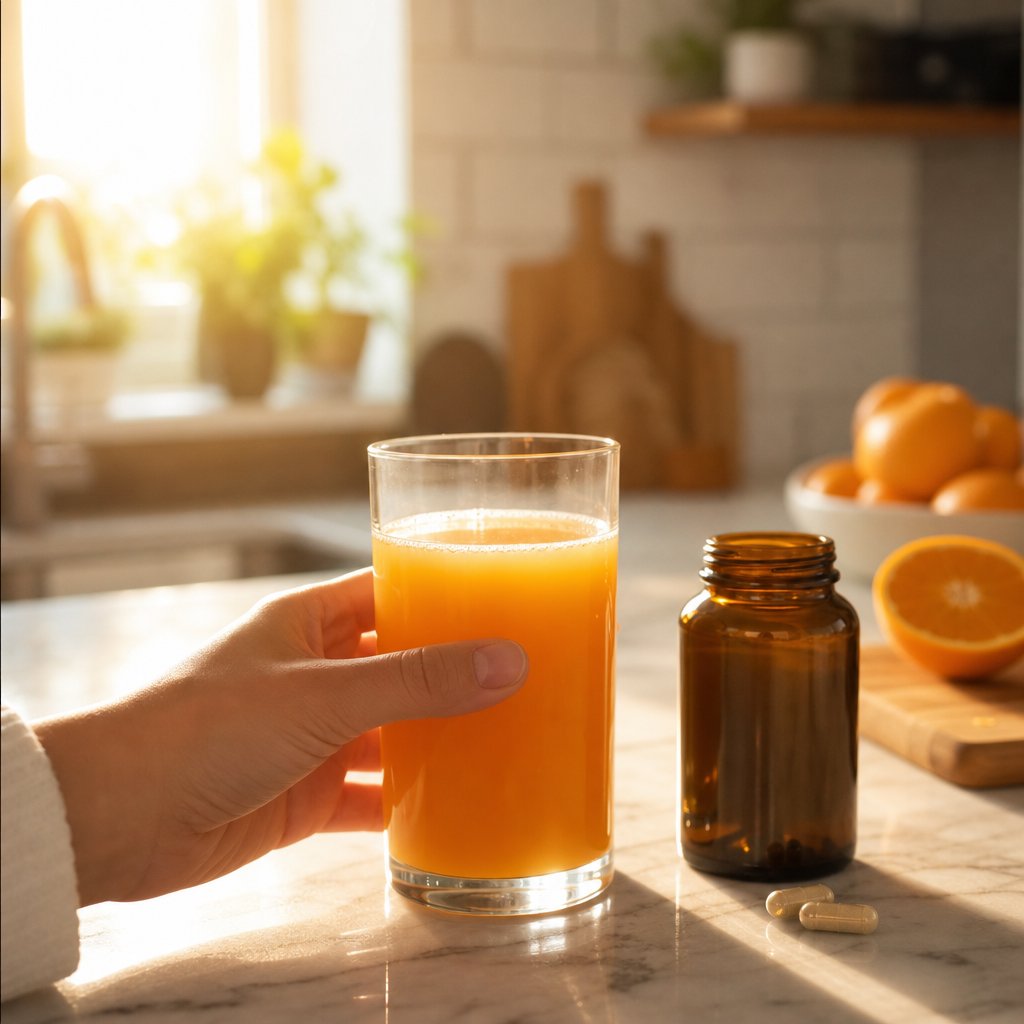 pairing iron supplements with vitamin c rich orange juice in the morning optimizes absorption and reduces gi side effects