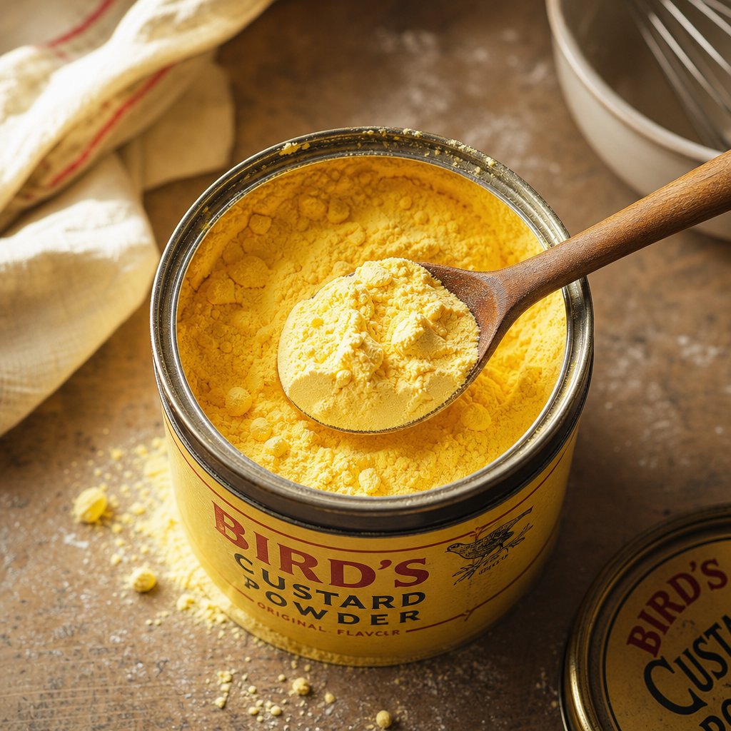 custard powder is a simple blend of cornstarch coloring and flavoring designed to replicate egg custard