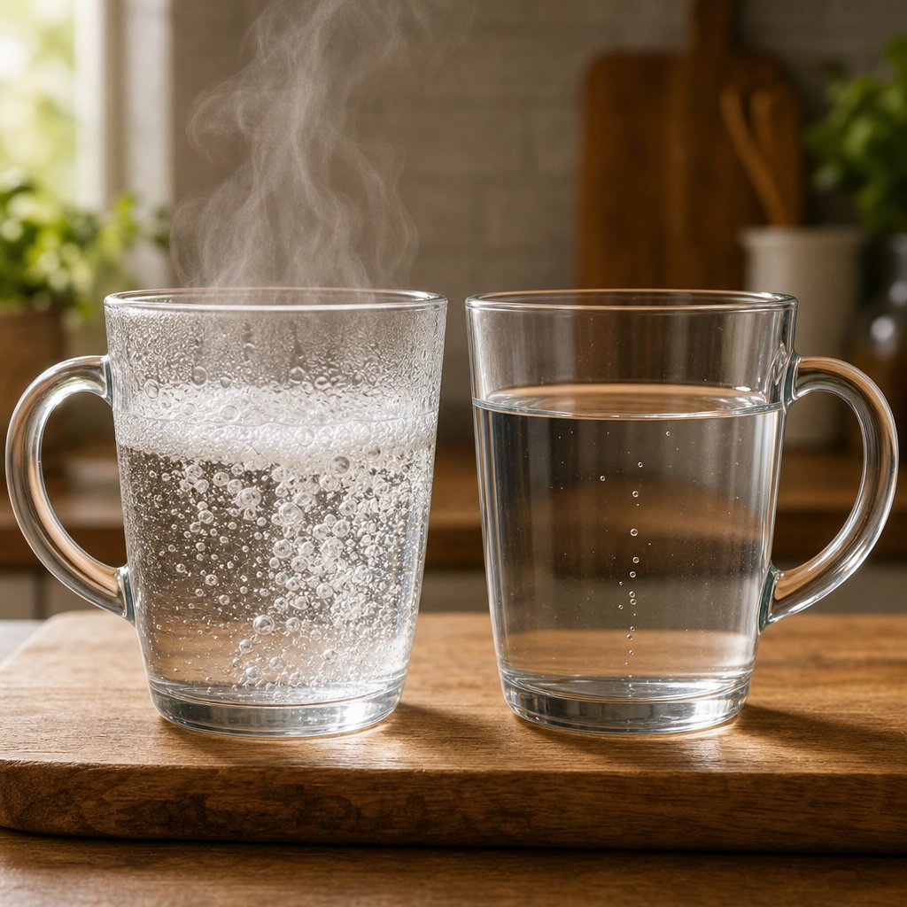 comparing hot water and room temperature tests side by side reveals how each acid stage in baking powder responds