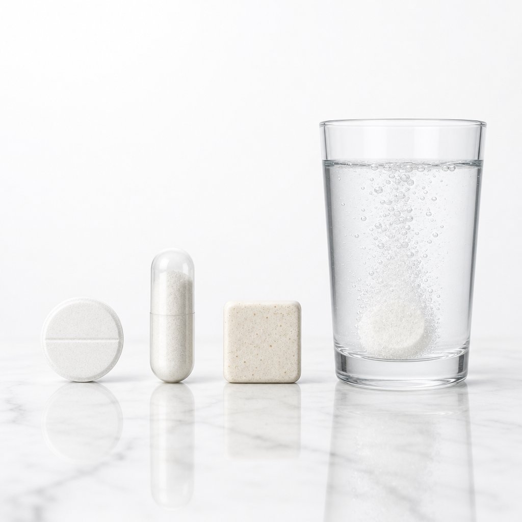 salt supplements come in multiple formats including tablets capsules chews and effervescent options