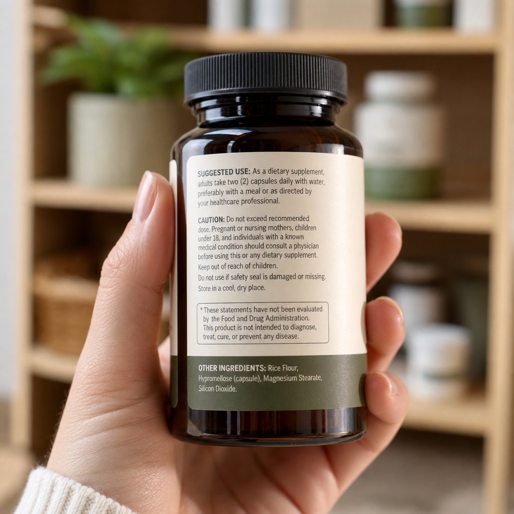 reading the other ingredients section on a supplement label reveals key differences between dosage forms