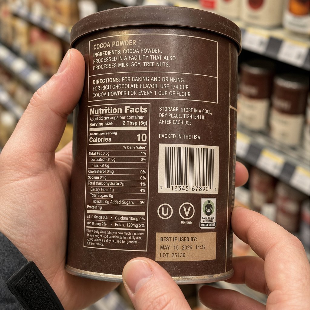 reading allergen labels and checking certifications is essential for verifying dairy free status of cocoa powder