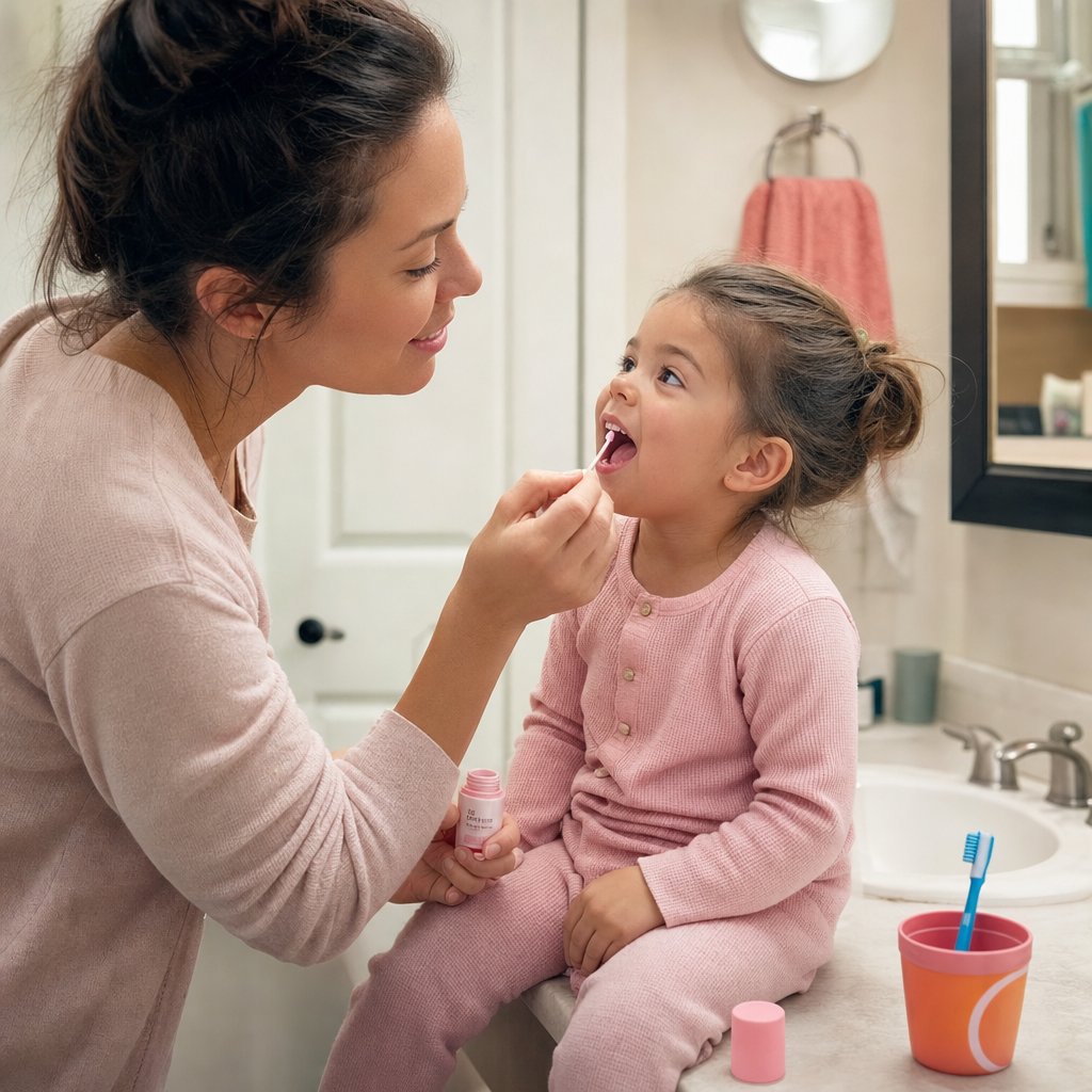 for children under 6 parents can crush a disclosing tablet and apply the dye with a cotton swab for safe controlled plaque detection