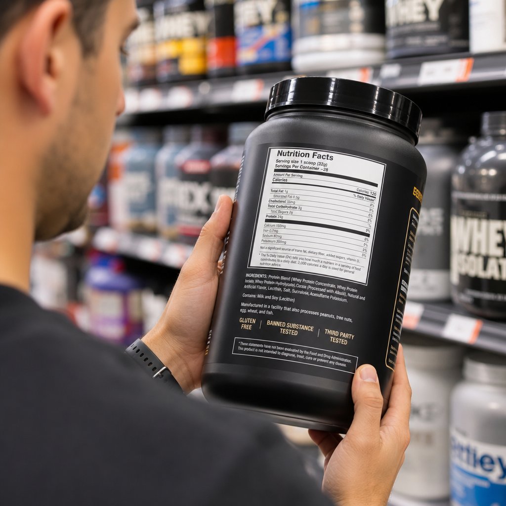 checking protein percentage and ingredient order on the label helps identify the best value protein powder