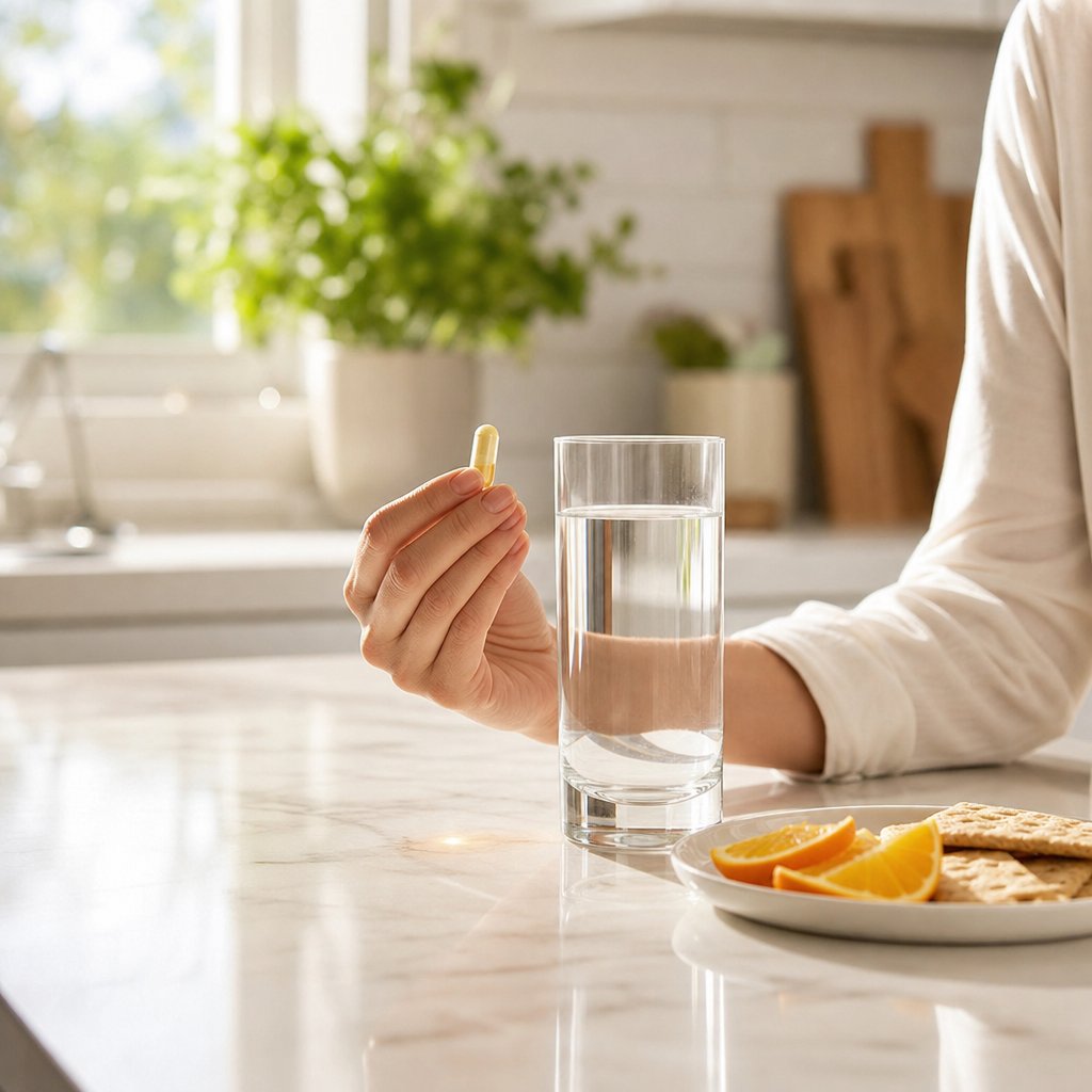 taking iron with a full glass of water and a light snack helps prevent heartburn