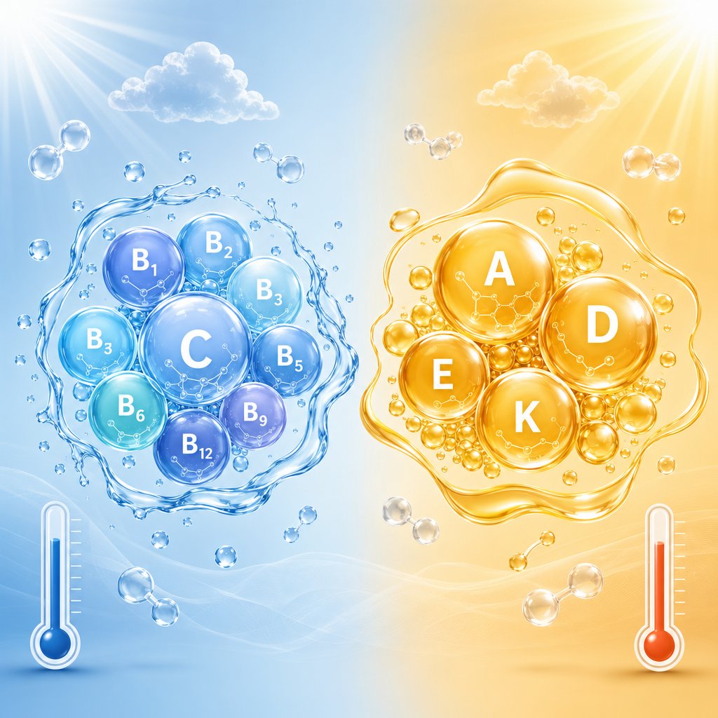 water soluble and fat soluble vitamins face different environmental threats that determine how quickly they degrade