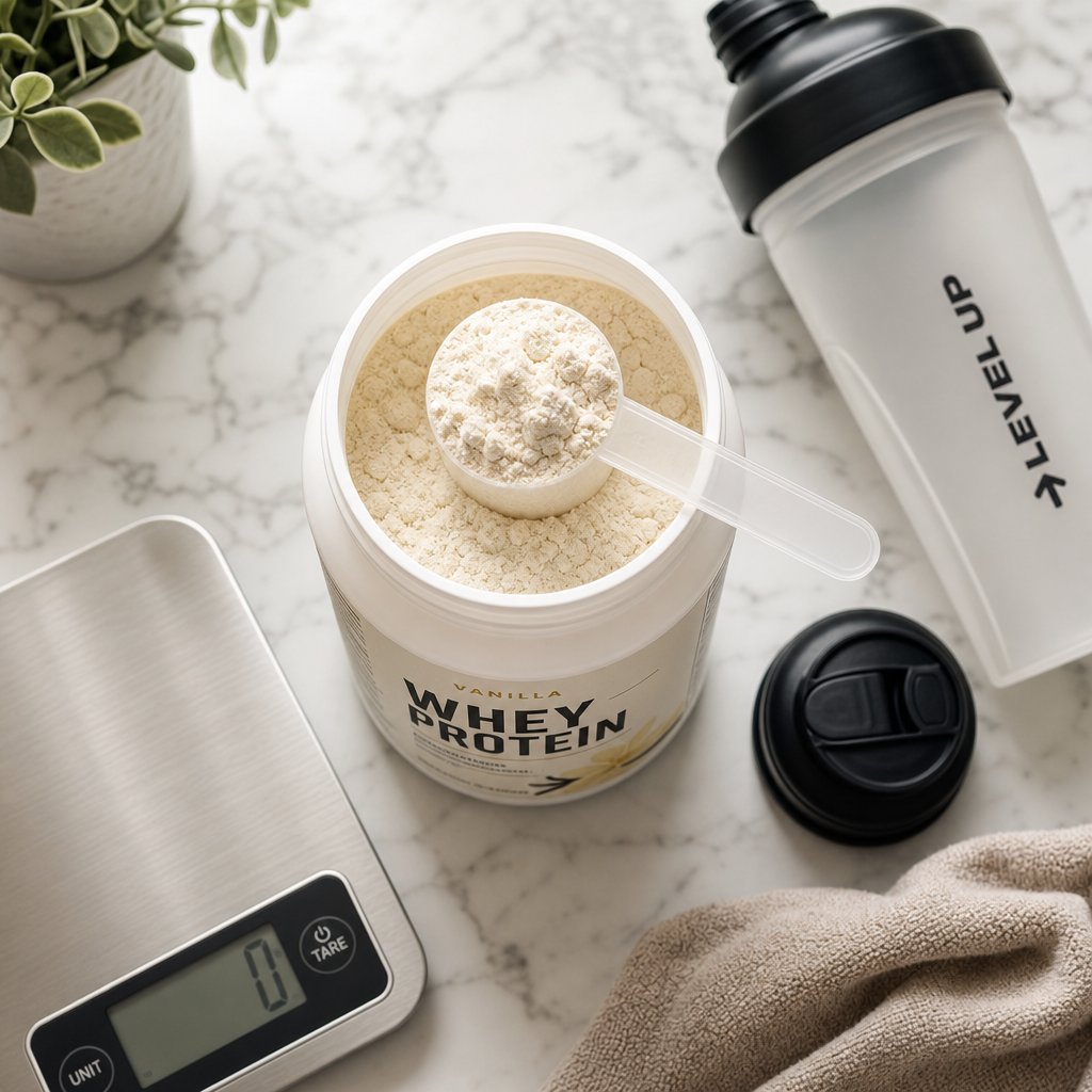 a standard protein powder scoop holds 30 35g of total powder but delivers only 20 30g of actual protein per serving