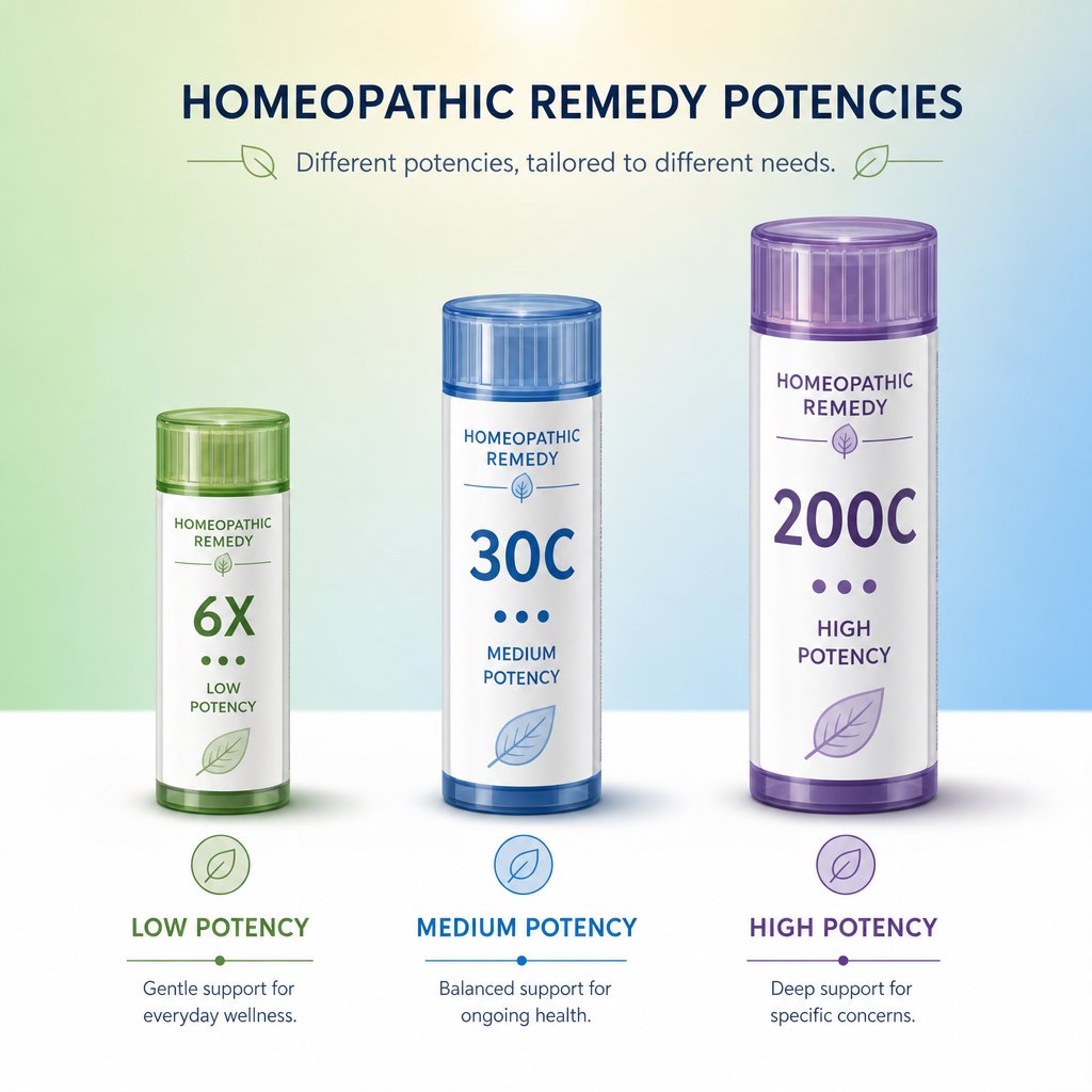 visual guide to arnica potency levels from gentle low doses to high potency options
