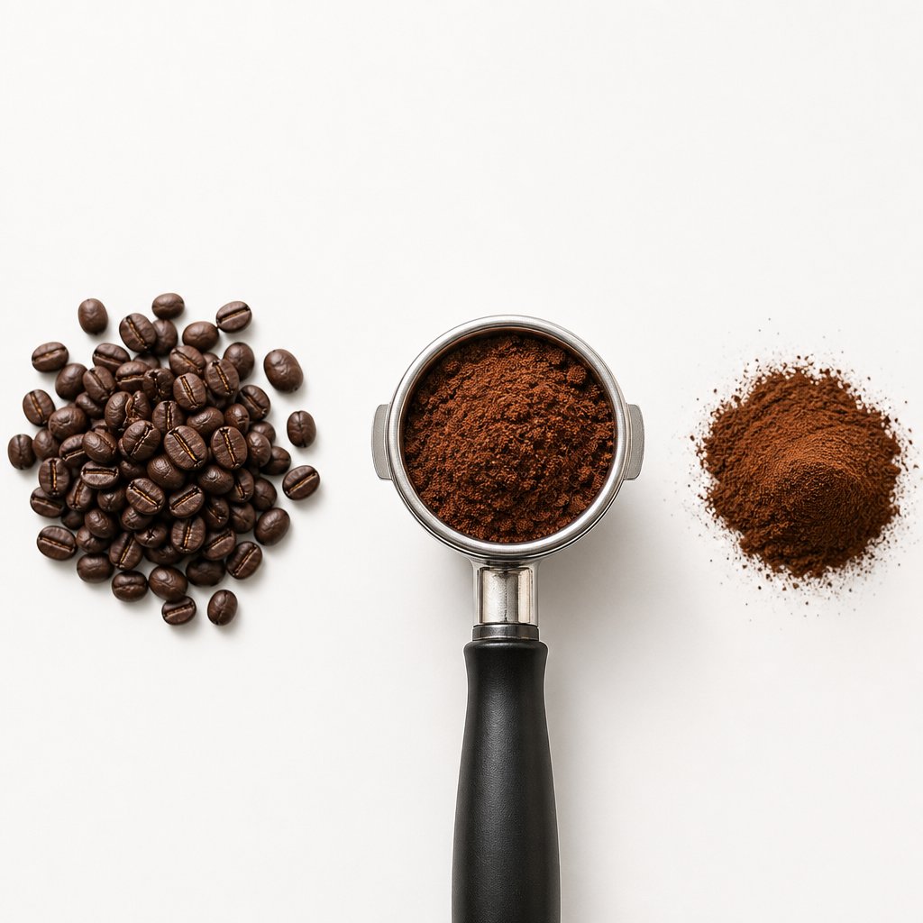 the journey from dark roasted beans to brewed espresso to dehydrated powder