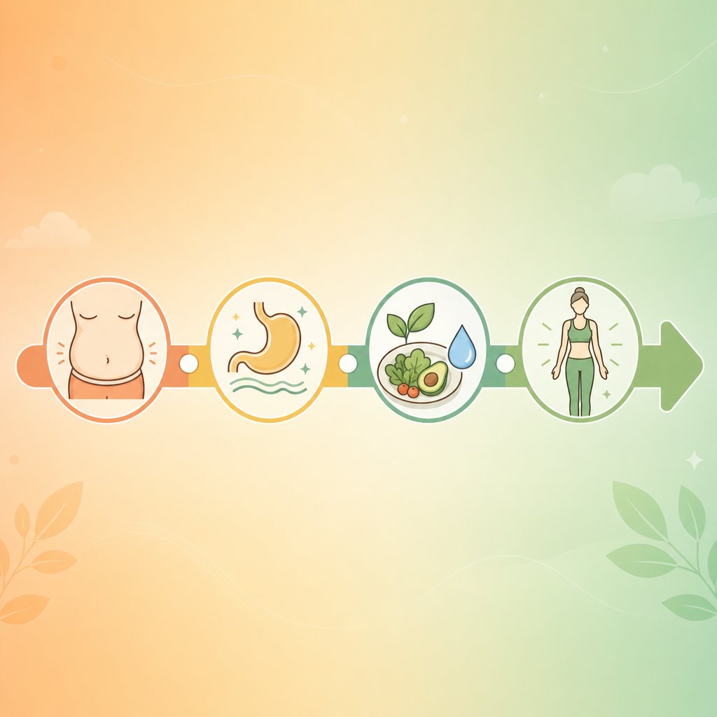 timeline showing how iron supplement side effects progress from early bloating to metabolic stabilization over several months