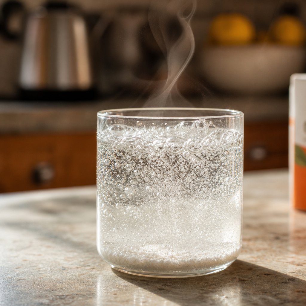 the hot water fizz test confirms your homemade baking powder is active and ready to use