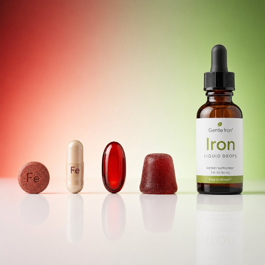 switching from compressed tablets to liquid or gummy iron formats can significantly reduce gi side effects for sensitive individuals