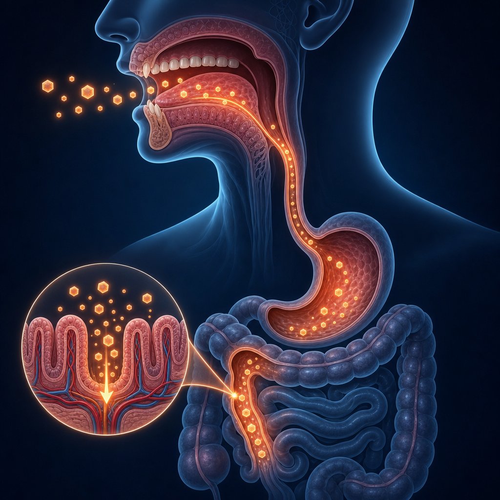 glucose tablets use dual absorption pathways through oral mucosa and intestinal wall for rapid blood sugar response