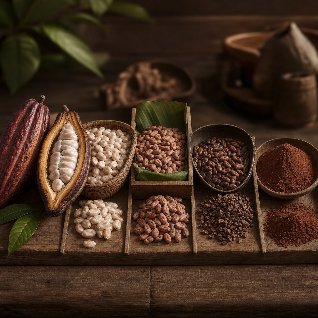 cacao beans go through fermentation roasting and pressing that remove natural sugars before becoming cocoa powder