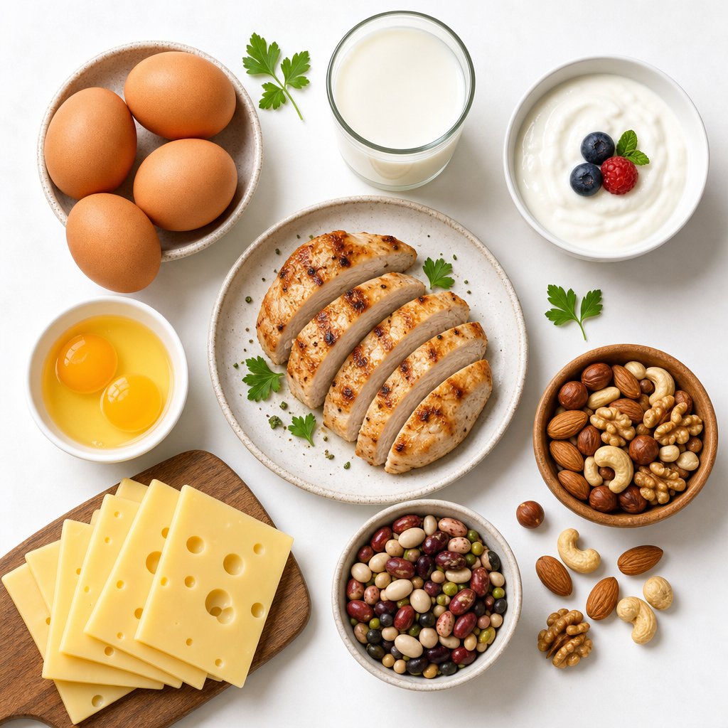 common whole foods that meet daily protein requirements for children across different age groups