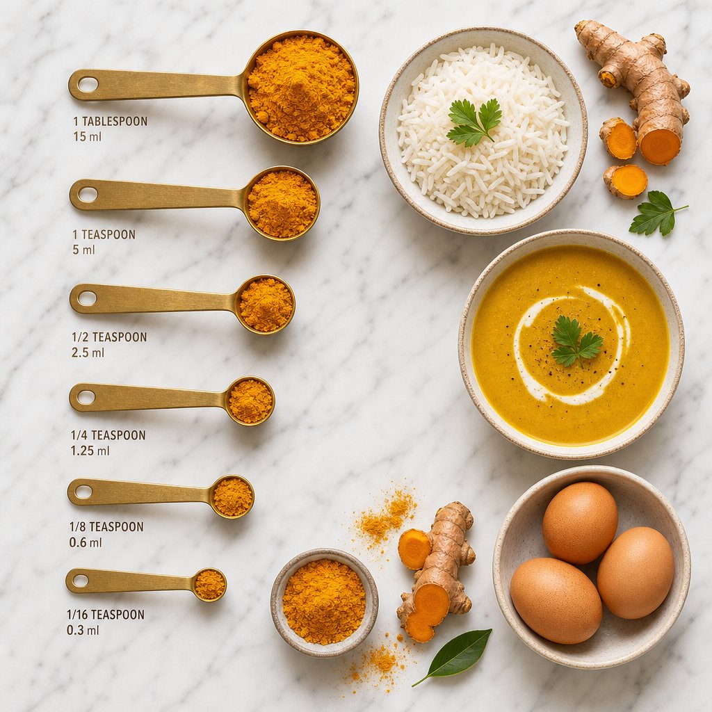 measuring turmeric precisely by dish type prevents bitterness and ensures balanced flavor